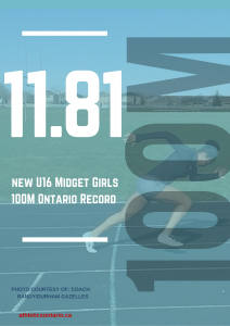 Makenzy- 100m record Ontario